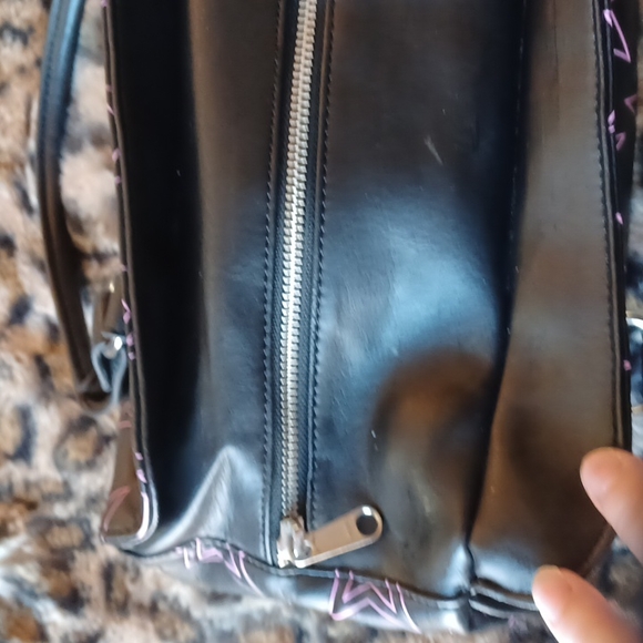 LuxDeVille purple stars satchel style purse. Never been used - Picture 11 of 12